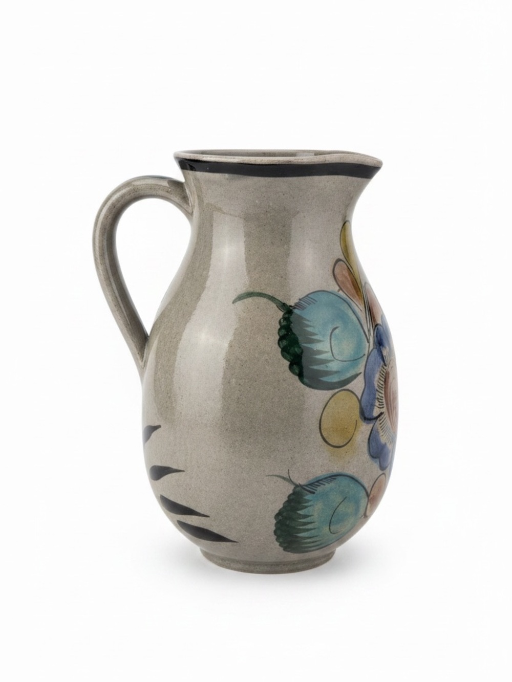 Vintage Mexican Tonala Hand Painted Pitcher